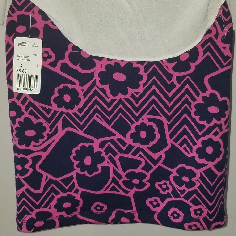 Forever 21 Navy Fuchsia Short Skirt